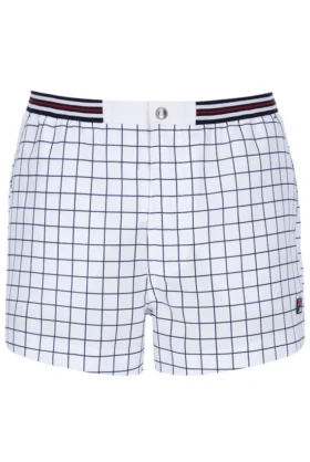 Weiße „High Tide“ Terry Pocket Stripe Shorts