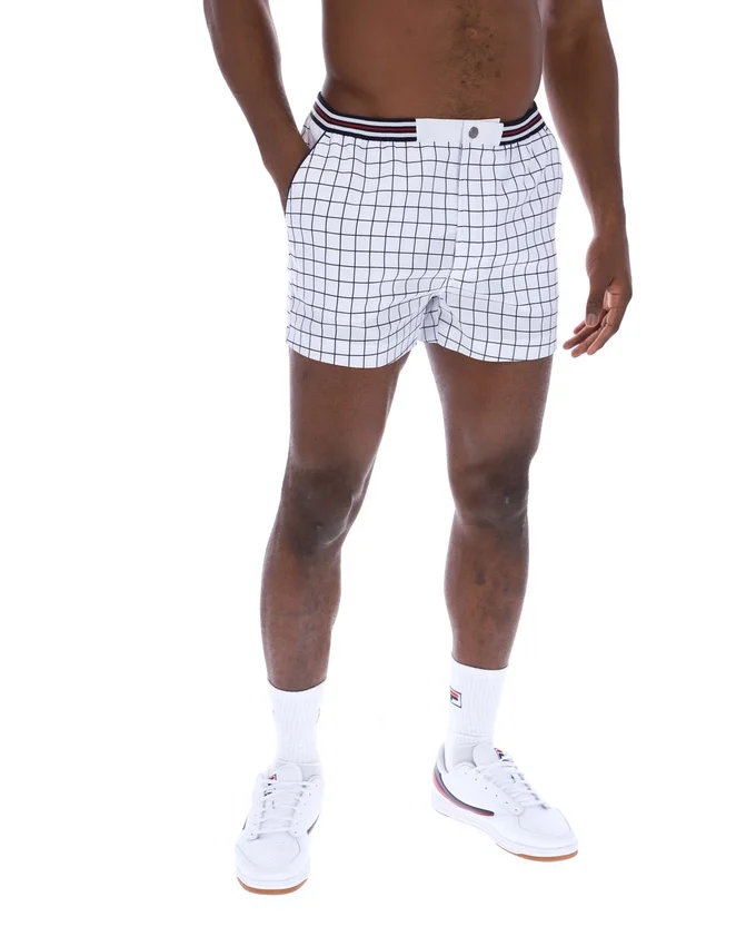 Weiße „High Tide“ Terry Pocket Stripe Shorts