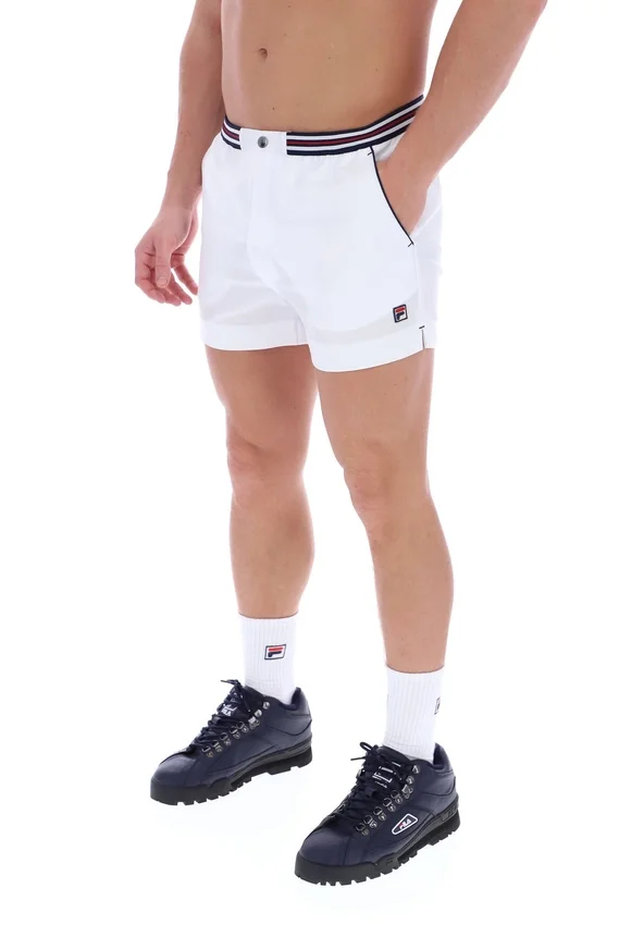 Weiße „High Tide“ Terry Pocket Stripe Shorts