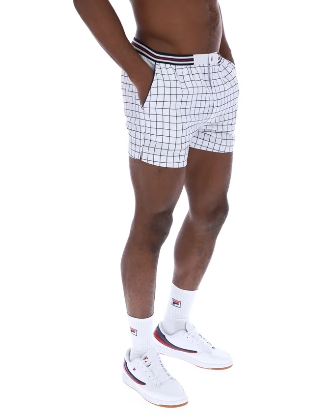 Weiße „High Tide“ Terry Pocket Stripe Shorts