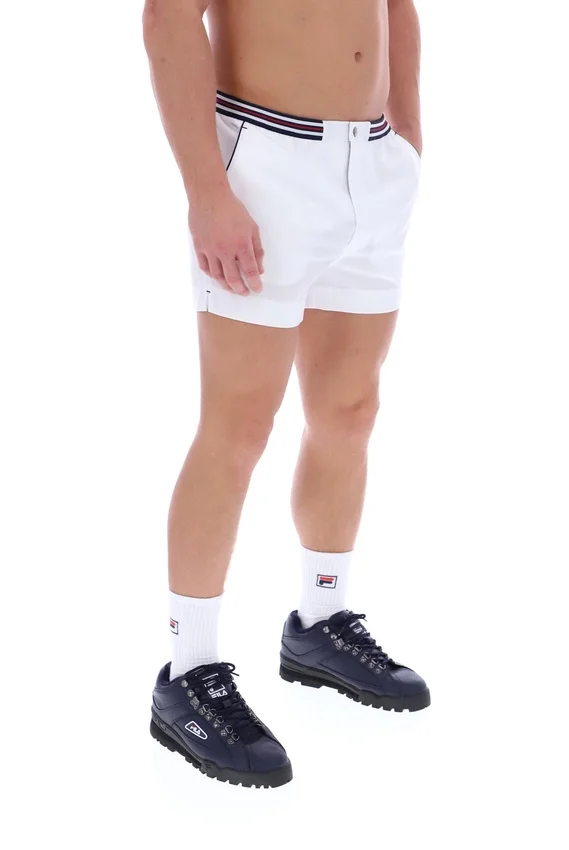 Weiße „High Tide“ Terry Pocket Stripe Shorts