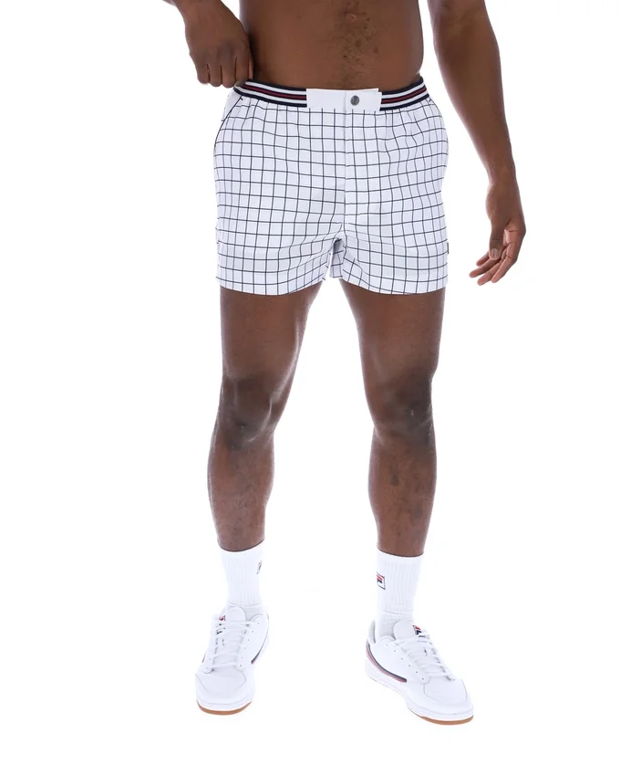 Weiße „High Tide“ Terry Pocket Stripe Shorts