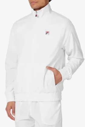 Weiße Tennis Court Trainingsjacke