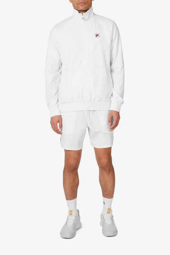 Weiße Tennis Court Trainingsjacke