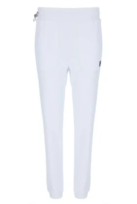 Weiße Unisex-Jogginghose mit Kontrastnähten