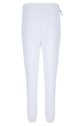 Weiße Unisex-Jogginghose mit Kontrastnähten