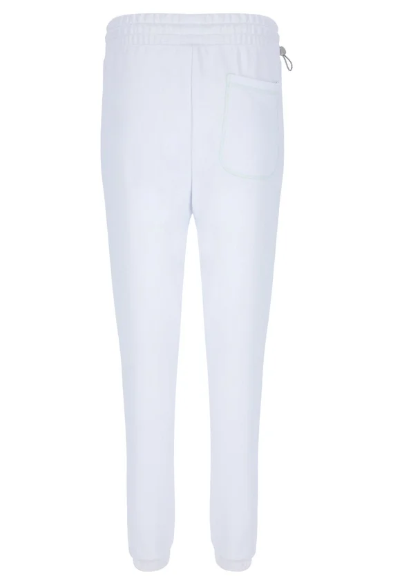 Weiße Unisex-Jogginghose mit Kontrastnähten