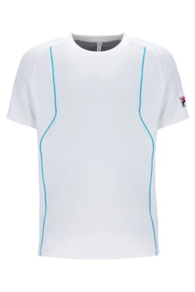 Weißes Backspin Tennis-Shorts-Oberteil mit Kurzarm