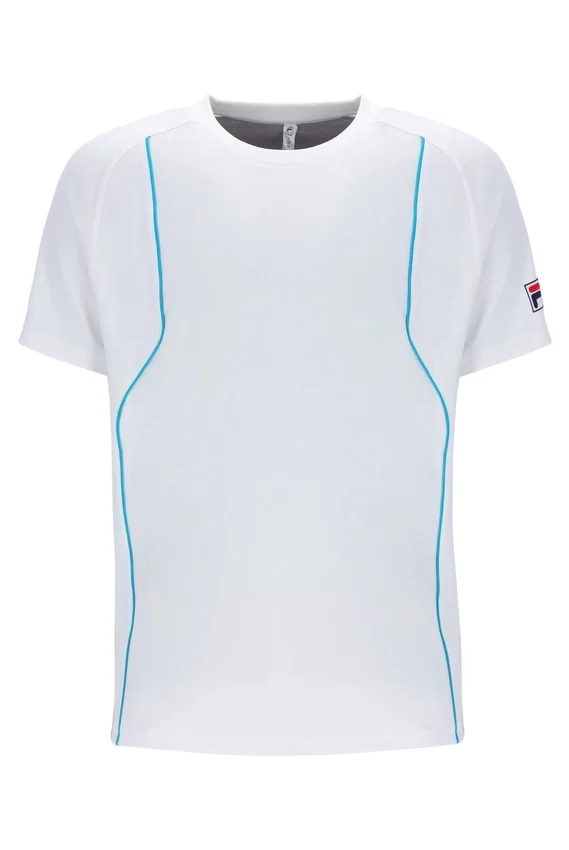 Weißes Backspin Tennis-Shorts-Oberteil mit Kurzarm