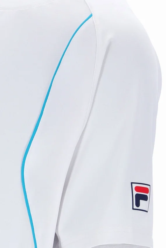 Weißes Backspin Tennis-Shorts-Oberteil mit Kurzarm