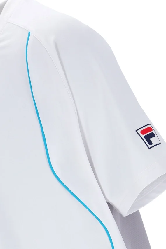 Weißes Backspin Tennis-Shorts-Oberteil mit Kurzarm