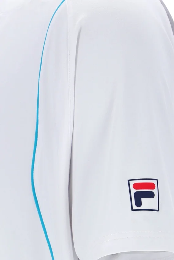Weißes Backspin Tennis-Shorts-Oberteil mit Kurzarm