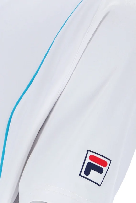 Weißes Backspin Tennis-Shorts-Oberteil mit Kurzarm