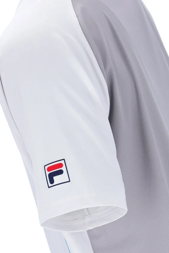 Weißes Backspin Tennis-Shorts-Oberteil mit Kurzarm