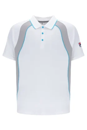 Weißes Backspin Tennis-Shorts-Polohemd mit kurzen Ärmeln