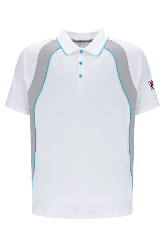 Weißes Backspin Tennis-Shorts-Polohemd mit kurzen Ärmeln