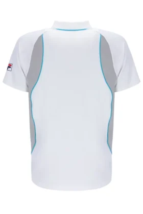 Weißes Backspin Tennis-Shorts-Polohemd mit kurzen Ärmeln