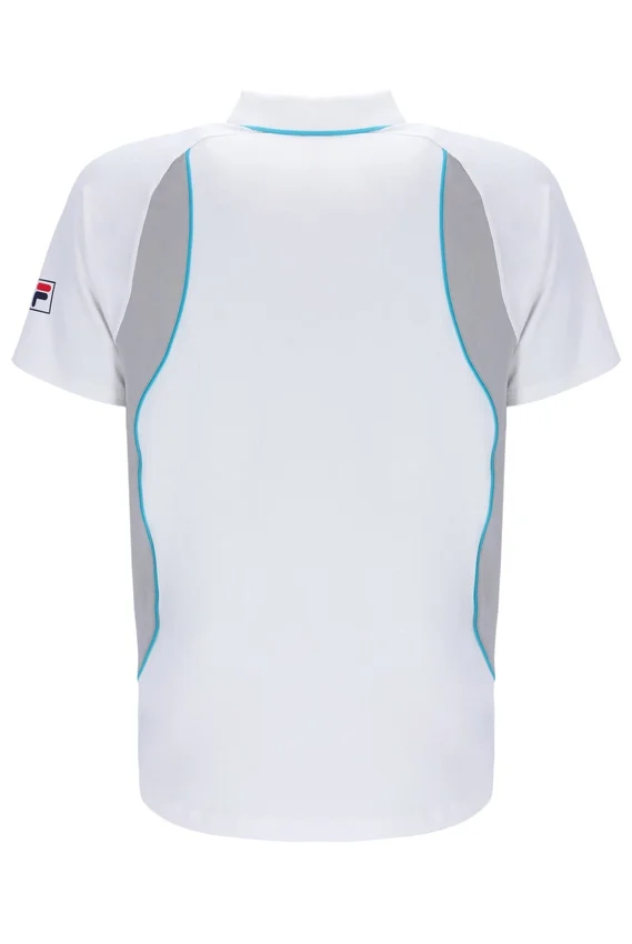 Weißes Backspin Tennis-Shorts-Polohemd mit kurzen Ärmeln