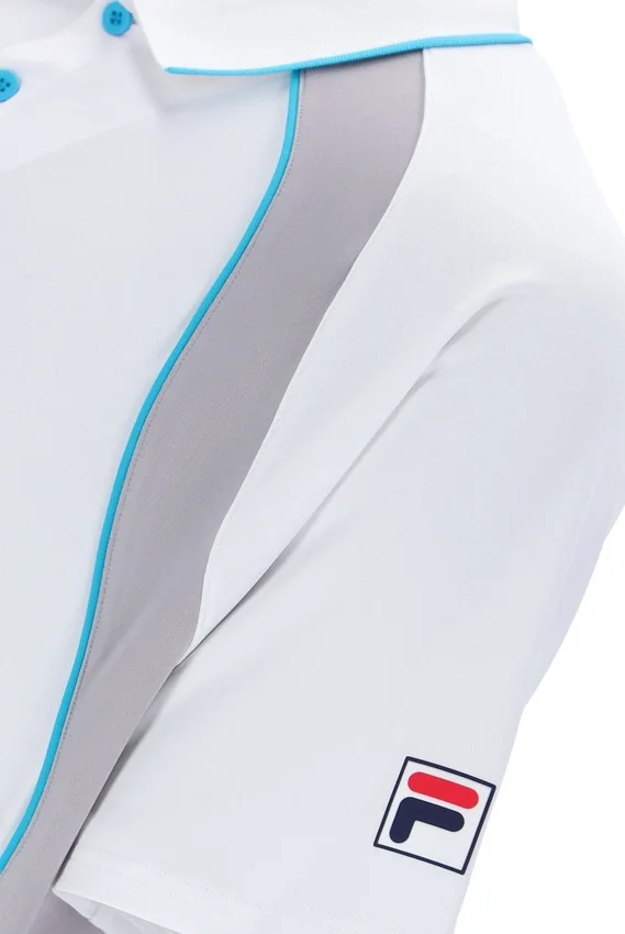 Weißes Backspin Tennis-Shorts-Polohemd mit kurzen Ärmeln