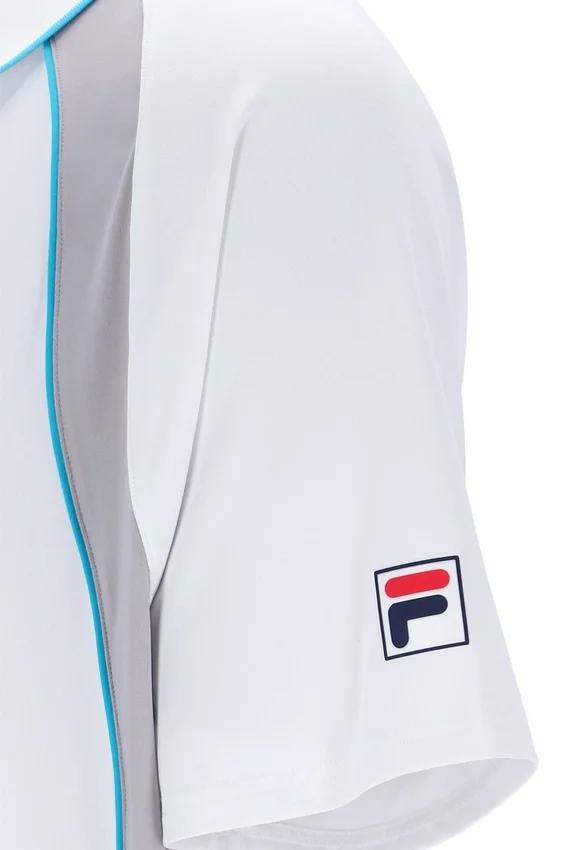 Weißes Backspin Tennis-Shorts-Polohemd mit kurzen Ärmeln