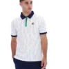 Weißes BB1 Classic Vintage gestreiftes Polohemd
