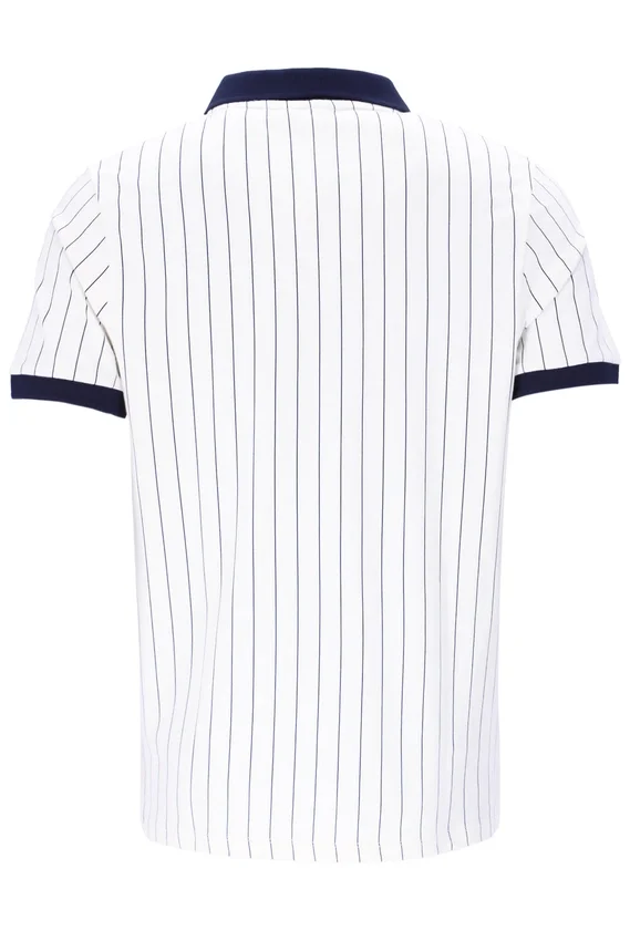 Weißes BB1 Classic Vintage gestreiftes Polohemd