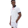 Weißes BB1 Classic Vintage gestreiftes Polohemd