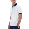 Weißes BB1 Classic Vintage gestreiftes Polohemd