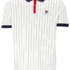 Weißes BB1 Classic Vintage gestreiftes Polohemd