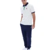 Weißes BB1 Classic Vintage gestreiftes Polohemd