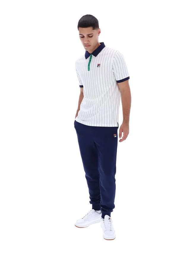 Weißes BB1 Classic Vintage gestreiftes Polohemd