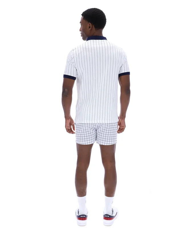 Weißes BB1 Classic Vintage gestreiftes Polohemd