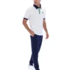 Weißes BB1 Classic Vintage gestreiftes Polohemd