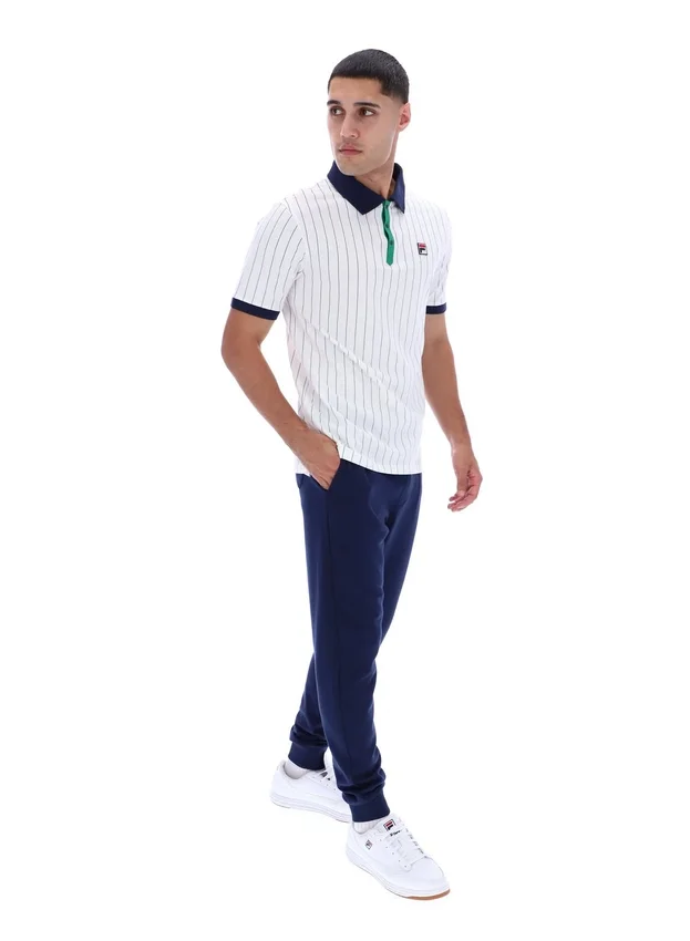 Weißes BB1 Classic Vintage gestreiftes Polohemd