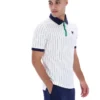 Weißes BB1 Classic Vintage gestreiftes Polohemd
