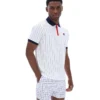 Weißes BB1 Classic Vintage gestreiftes Polohemd