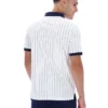 Weißes BB1 Classic Vintage gestreiftes Polohemd