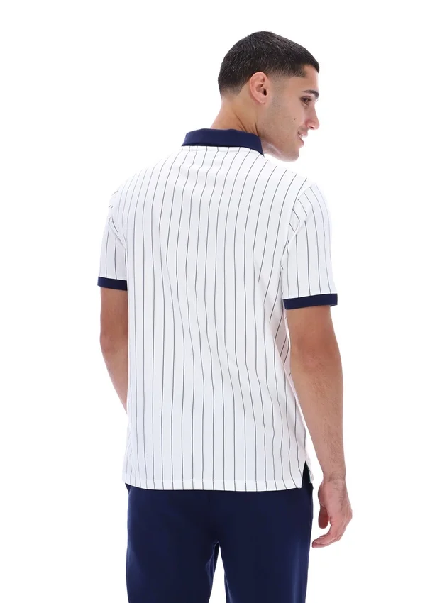Weißes BB1 Classic Vintage gestreiftes Polohemd