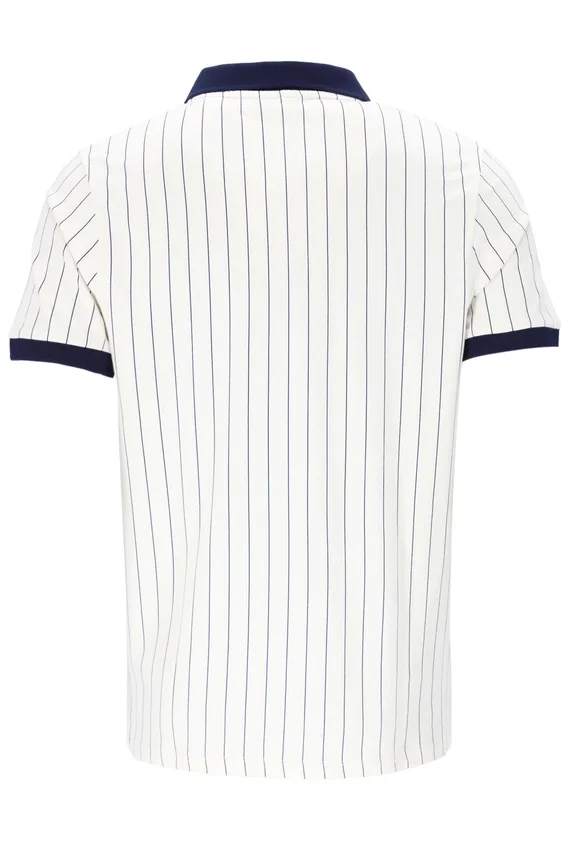 Weißes BB1 Classic Vintage gestreiftes Polohemd