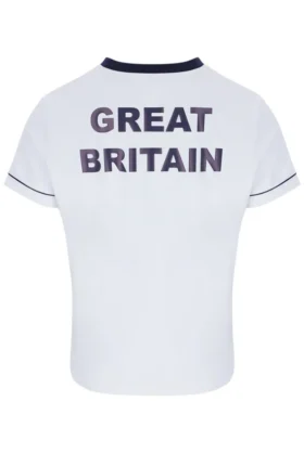 Weißes Damen-Tennis-GB-T-Shirt