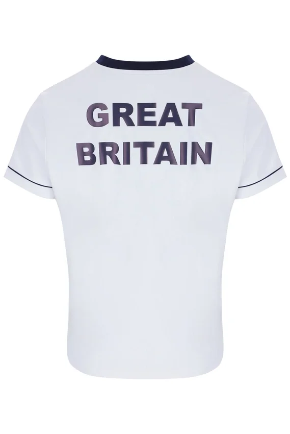 Weißes Damen-Tennis-GB-T-Shirt