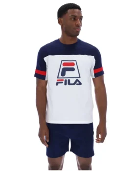 Weißes Damon Cut-and-Sew-T-Shirt