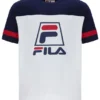 Weißes Damon Cut-and-Sew-T-Shirt