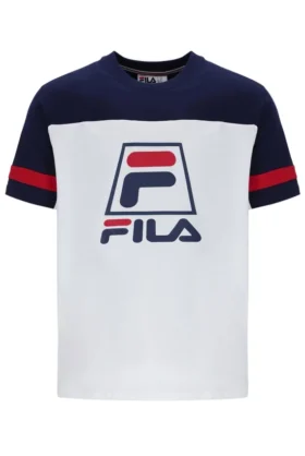 Weißes Damon Cut-and-Sew-T-Shirt