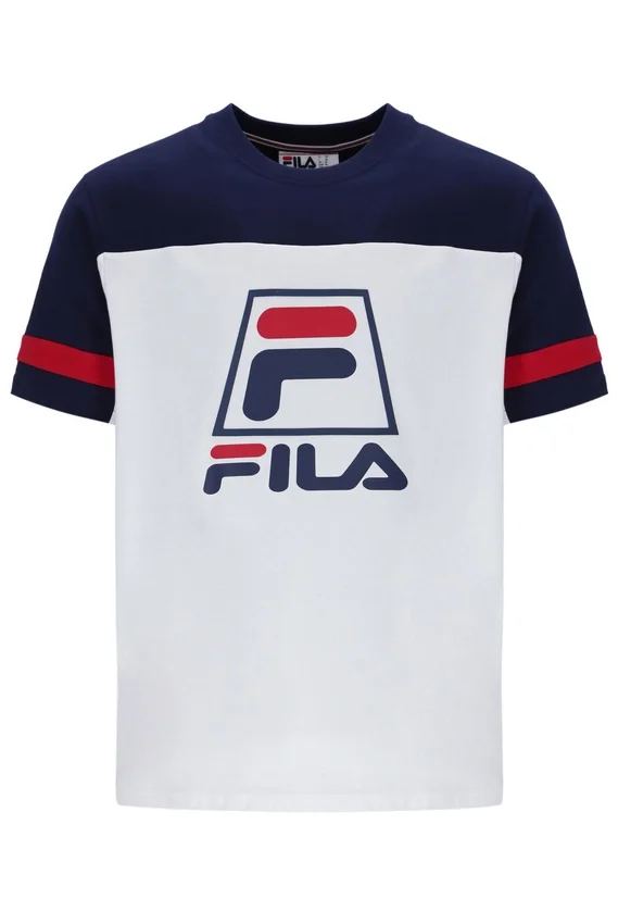 Weißes Damon Cut-and-Sew-T-Shirt