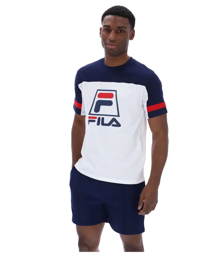 Weißes Damon Cut-and-Sew-T-Shirt