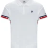 Weißes Herren-Polo-Tennis-T-Shirt mit Muster
