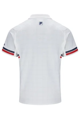 Weißes Herren-Polo-Tennis-T-Shirt mit Muster