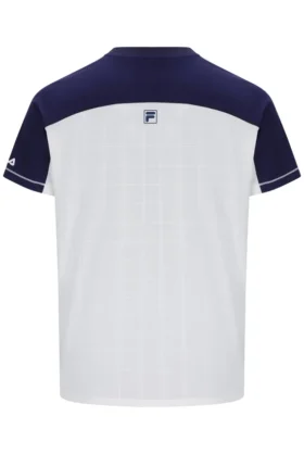 Weißes Herren-Tennis-T-Shirt mit Henry-Ausschnitt