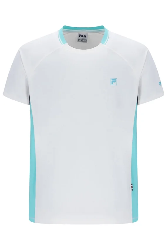 Weißes Herren-Tennis-T-Shirt mit Rundhalsausschnitt
